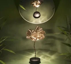 Baladeuse, La Fleur, noir et or, LED, dim, 2700K, 150 lm, Ø15cm, H26cm - Slamp