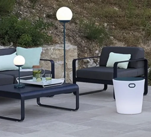 Baladeuse, Lampadaire, Mooon !, bleu acapulco, LED, 3000-6000K, 500lm, dim, IP44, Ø25cm, H134cm - Fermob