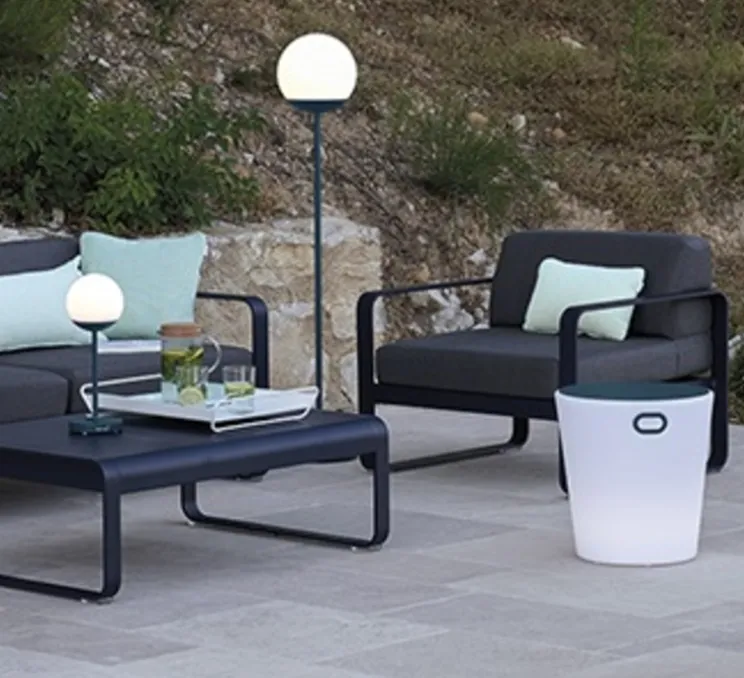Baladeuse, Lampadaire, Mooon !, bleu acapulco, LED, 3000-6000K, 500lm, dim, IP44, Ø25cm, H134cm - Fermob