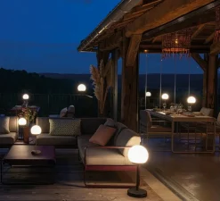 Baladeuse, Lampe à poser, d'extérieur H63 carbone, Mooon! IP44, dim, 3000K-6000K, 500lm, Ø25cm, H63cm - Fermob