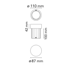Baladeuse, Last Order, transparent fluté et laiton poli, IP55,LED, 2700K, 200lm, Ø11cm, H14,2cm - Flos