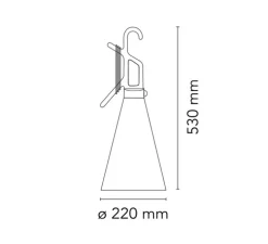 Baladeuse, Mayday, noir, Ø22cm, H53cm - Flos