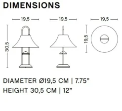 Baladeuse, Mousqueton, blanc perlé, IP44, LED, dim, 2550K, 157 lm, Ø19,5cm, H30,5cm - HAY