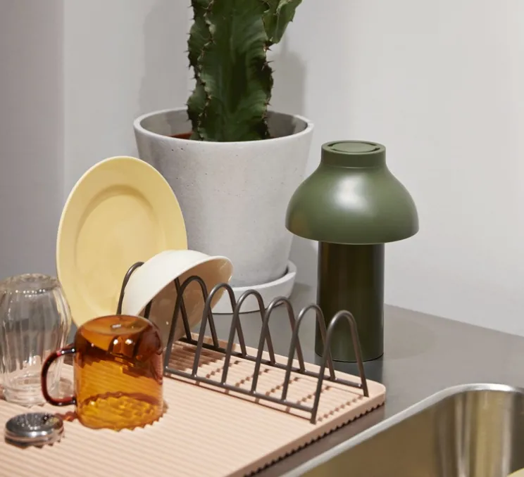 Baladeuse, PC portable, vert olive, IP44, LED, dim, 2800k, 220 lm, Ø14cm, H22cm - HAY