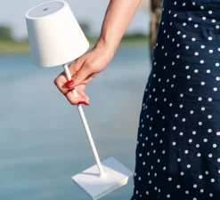 Baladeuse, Poldina, Blanc, IP65, LED, dim, 2200-3000K, 256 lm, Ø11cm, H38cm - Zafferano