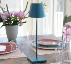 Baladeuse, Poldina, Bleu avio, IP65, LED, dim, 2200-3000K, 256 lm, Ø11cm, H38cm - Zafferano