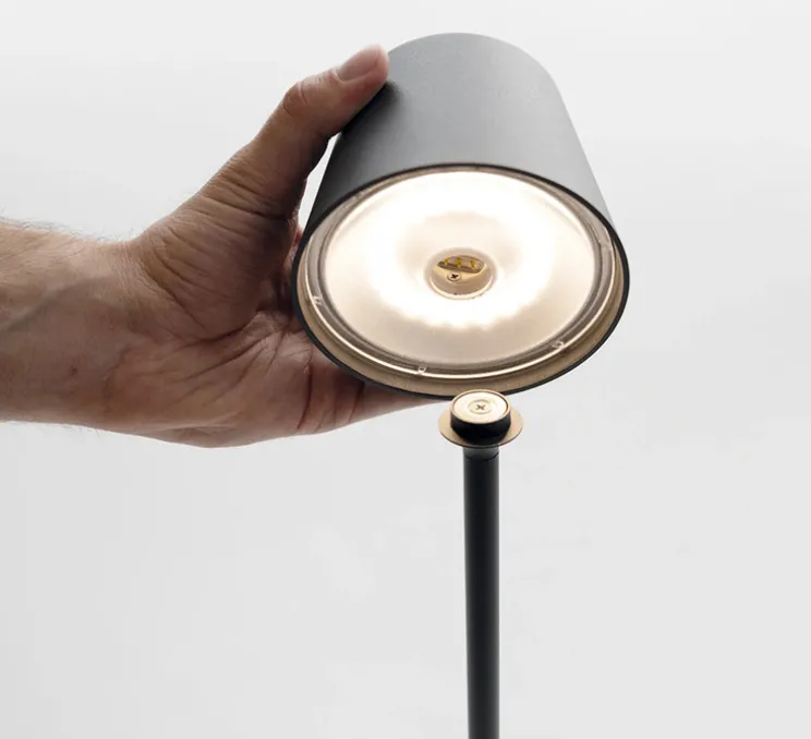 Baladeuse, Poldina, Corten, avec piquet, IP54, LED, dim, 2200-3000K, 256 lm, Ø11cm, H60cm - Zafferano