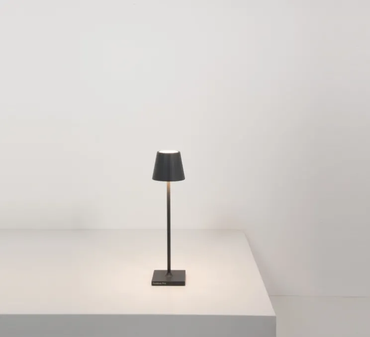 Baladeuse, Poldina Micro, Gris foncé, IP65, LED, dim, 2200-3000K, 195 lm, Ø7cm, H27,5cm - Zafferano