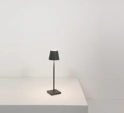 Baladeuse, Poldina Micro, Gris foncé, IP65, LED, dim, 2200-3000K, 195 lm, Ø7cm, H27,5cm - Zafferano