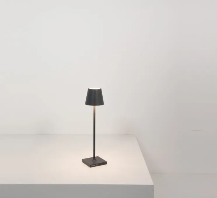 Baladeuse, Poldina Micro, Gris foncé, IP65, LED, dim, 2200-3000K, 195 lm, Ø7cm, H27,5cm - Zafferano