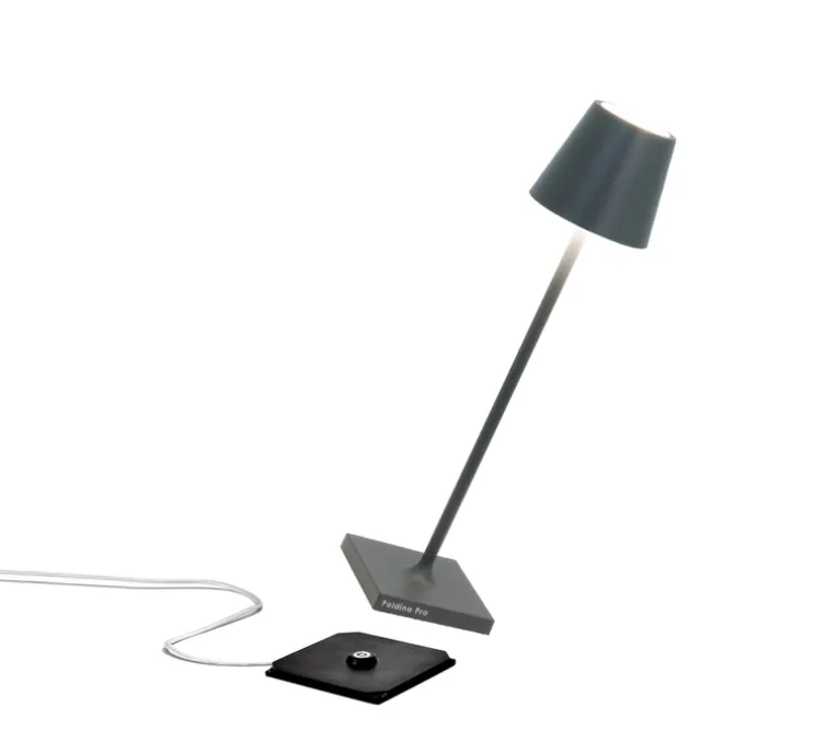 Baladeuse, Poldina Micro, Gris foncé, IP65, LED, dim, 2200-3000K, 195 lm, Ø7cm, H27,5cm - Zafferano