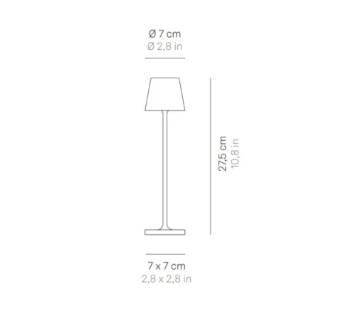 Baladeuse, Poldina Micro, noir, IP65, LED, dim, 2200-3000K, 195 lm, Ø7cm, H27,5cm - Zafferano