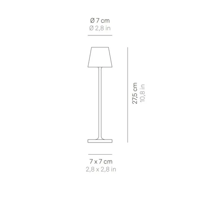 Baladeuse, Poldina Micro, noir, IP65, LED, dim, 2200-3000K, 195 lm, Ø7cm, H27,5cm - Zafferano