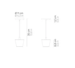 Baladeuse, Poldina Reverso, Corten, IP54, LED, dim, 2200-2700-3000K, 241-250-262 lm, Ø11cm, H35cm - Zafferano