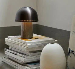 Baladeuse, Raku, beige gris et bronze, dimmable, Ø16cm, H21cm - Andtradition