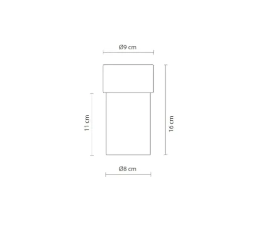 Baladeuse, Rizzo, noir, LED, dim, 3000K, 250 lm, Ø9cm, H16cm - Robin