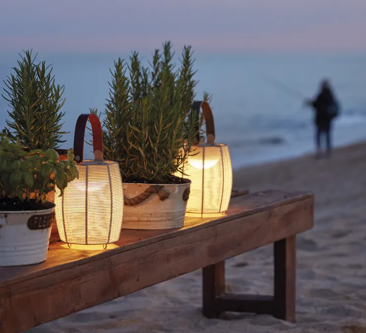 Baladeuse, Tanit M/29/R, beige, LED, 2700K, 54lm, Ø15,5cm, H29cm - Bover
