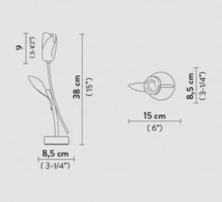 Baladeuse, Tulip Battery, noir, LED, dim, 3000K, 150 lm, L8,5cm, H38cm - Slamp
