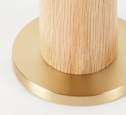 Base pour lampe, Knuckle, chêne, laiton, Ø8,5cm, H12,5cm - Tala