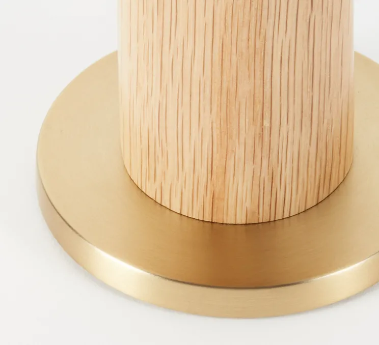 Base pour lampe, Knuckle, chêne, laiton, Ø8,5cm, H12,5cm - Tala