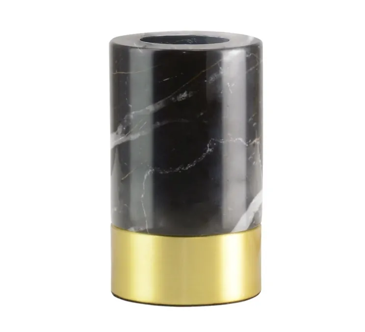 Base pour lampe, romance, Marbre noir, Ø7cm, H11,5cm - MITB - Message in the bulb