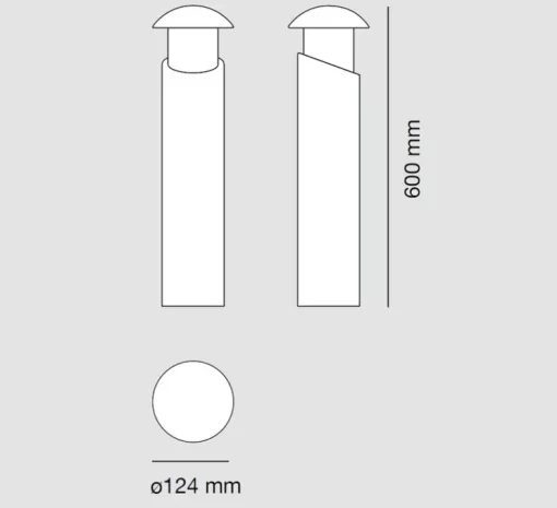 Borne, Alfiere Large, gris foncé, IP65, Ø12,4cm, H60cm - 9010 Novantadieci