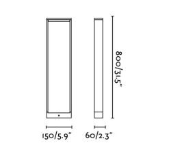 Borne, Alp, gris, H80cm - FARO