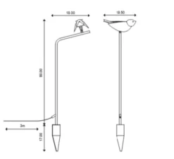 Borne, Chirp, blanc & noir, IP55, LED, 2700K, 360 lm, L18cm, H80cm - Toscot