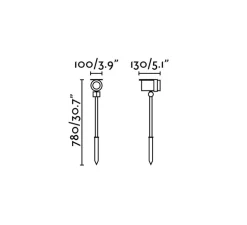 Borne d'extérieur, Foc, gris, LED, L10cm, H78cm, IP65, 36° - Faro