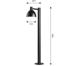 Borne d'extérieur, Toldbod 155, noir granité, IP44, L26,7cm, H90cm - Louis Poulsen