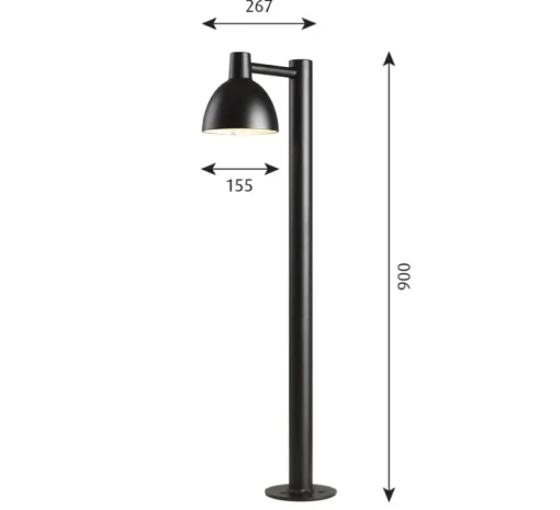 Borne d'extérieur, Toldbod 155, noir granité, IP44, L26,7cm, H90cm - Louis Poulsen