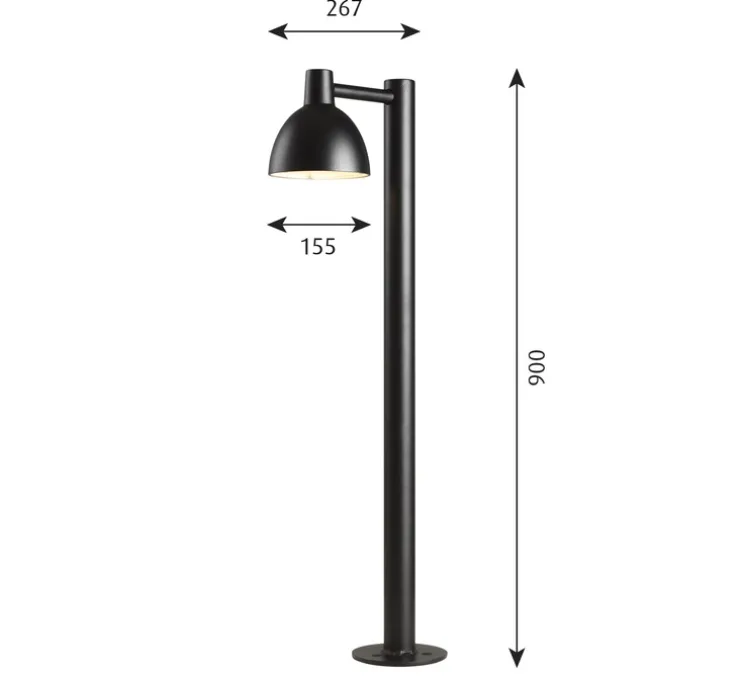 Borne d'extérieur, Toldbod 155, noir granité, IP44, L26,7cm, H90cm - Louis Poulsen