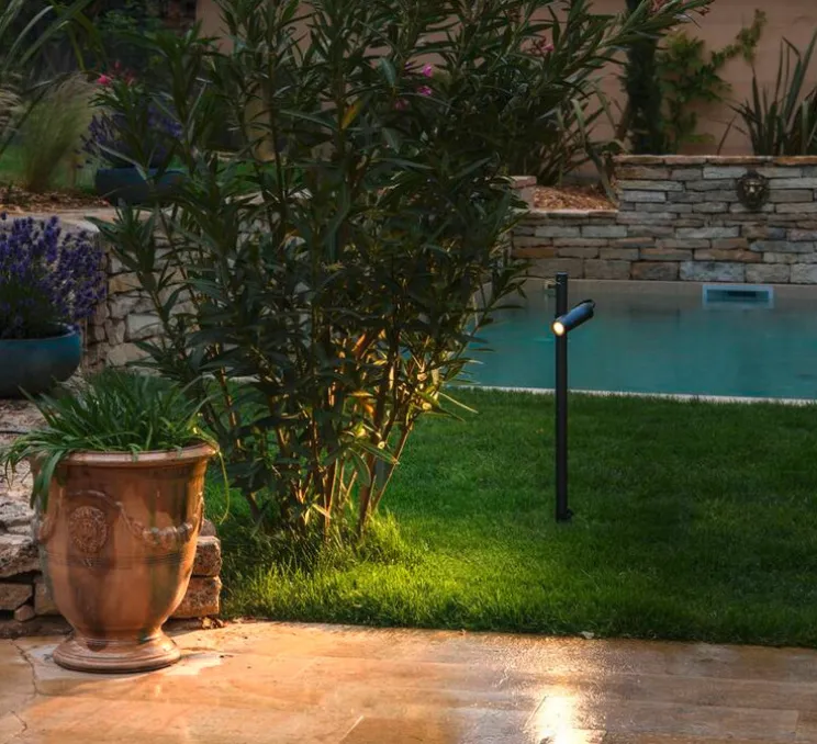 Borne, Helia Slim, noir, IP65, LED, 3000K, 450 lm, L12cm, H60cm - SLV