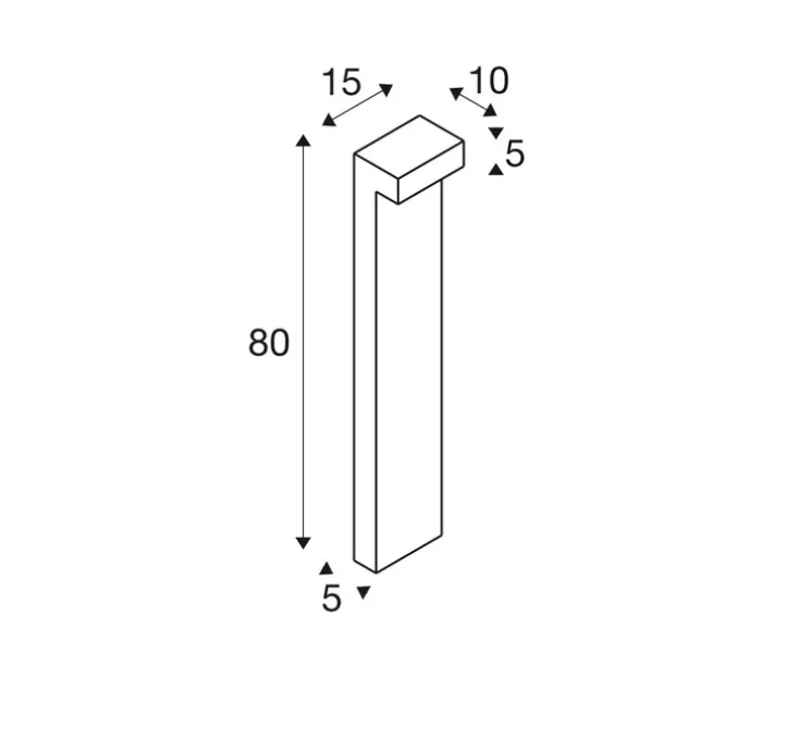 Borne, L-Line Out 80, anthracite, IP65, LED, 3000-4000K, 490 lm, L15cm, H80cm - SLV
