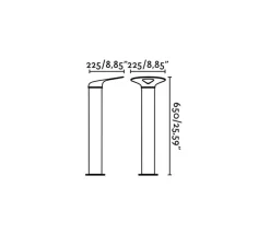 Borne, Lotus, gris foncé, LED, 3000k, 1120lm, l25cm, H65cm - Faro