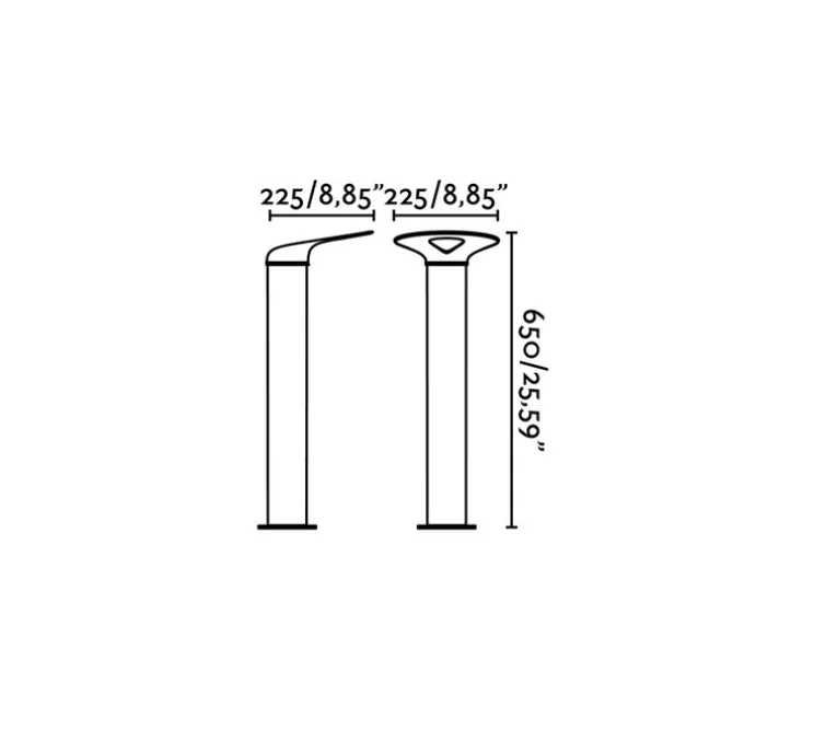 Borne, Lotus, gris foncé, LED, 3000k, 1120lm, l25cm, H65cm - Faro
