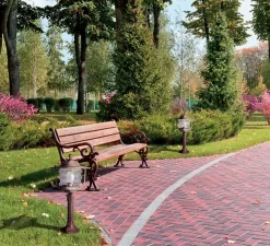 Borne, Onda 2074, Laiton vieilli, IP43, Ø26cm, H51cm - Moretti Luce