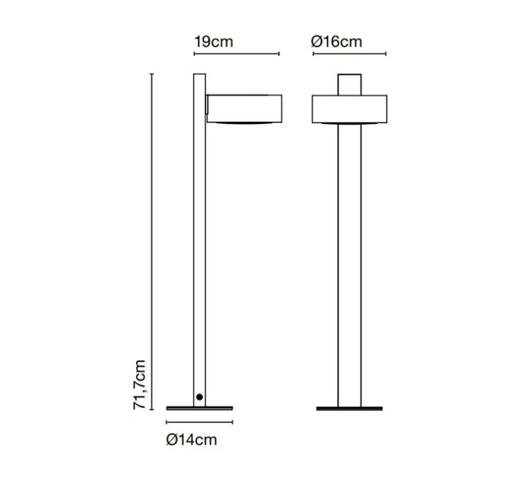 Borne, Plaff-on! B IP65, noir, IP65, LED, 2700K, 571 lm, Ø16cm, H75,5cm - Marset