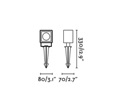 Borne, Sobek, noir, LED, L8cm, H33cm, IP65, 50° - Faro