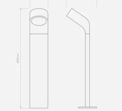 Borne, Soprano Bollard, noir texturé, IP44, L9cm, H49cm - Astro