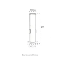 Borne, Station, gris, IP44, Ø12cm, H45cm - Nedgis