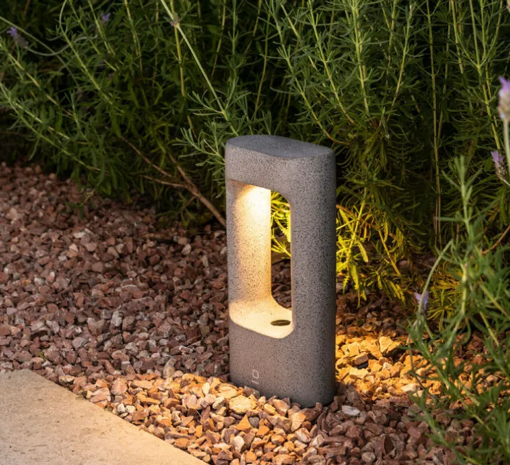 Borne, Totem 285, gris, IP55, LED, 3000K, 370 lm, L15cm, H28,5cm - Faro