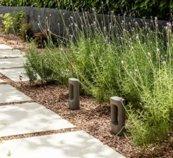 Borne, Totem 285, gris, IP55, LED, 2700K, 370 lm, L15cm, H28,5cm - Faro