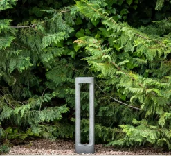 Borne, Totem 611, gris, IP55, LED, 2700K, 370 lm, L15cm, H61,1cm - Faro