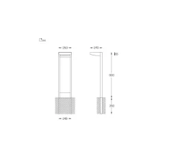 Borne, Tua, noir, IP66, LED, 2700K, 670 lm, L25cm, H115cm - O/M Light