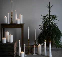 Duo de Lampes Bougie, Taper, blanc, Ø2,3cm, H35cm, LED, dim, 2400K, 6 lm -Uyuni