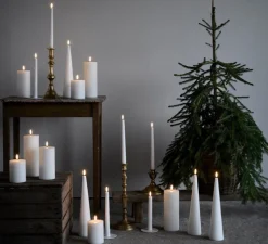 Duo de Lampes Bougie, Taper, blanc, Ø2,3cm, H20cm, LED, dim, 2400K, 6 lm-Uyuni