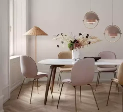 Lampadaire, 9602, saule, osier, laiton, Ø63cm, H152cm - Gubi
