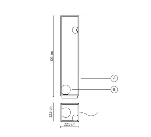 Lampadaire, Abachina, indoor, blanc, LED, dim, 3000k, 410 lm, Ø22,5cm, H103cm - Karman