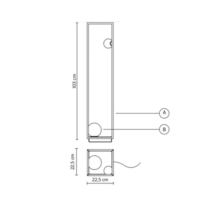 Lampadaire, Abachina, indoor, blanc, LED, dim, 3000k, 410 lm, Ø22,5cm, H103cm - Karman